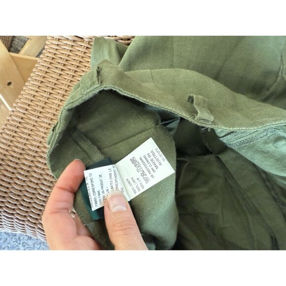 Geiger 100% Linen Straight Leg Pants Womens 40 4 Green Dress Casual Austria High - Picture 5 of 5